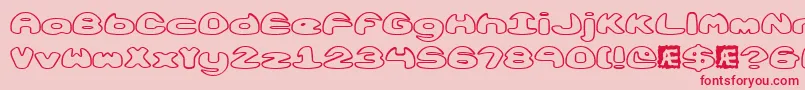 Police Obloquyo – polices rouges sur fond rose