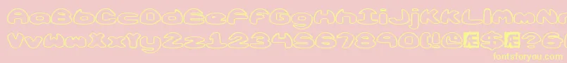 Obloquyo-Schriftart – Gelbe Schriften auf rosa Hintergrund