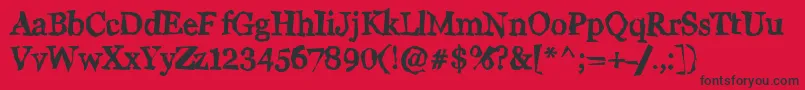 WigglyN Font – Black Fonts on Red Background