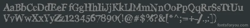 WigglyN-fontti – harmaat kirjasimet mustalla taustalla