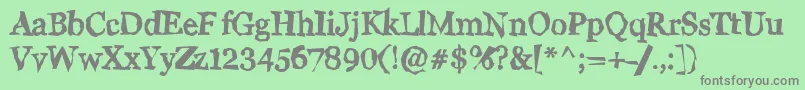 WigglyN Font – Gray Fonts on Green Background