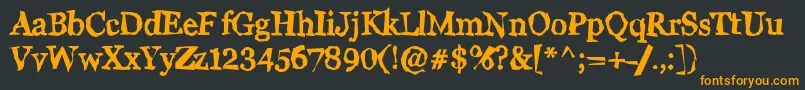 WigglyN Font – Orange Fonts on Black Background