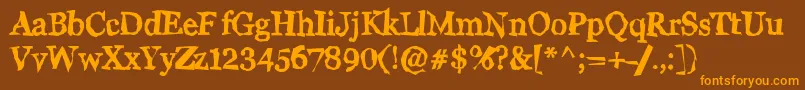 WigglyN Font – Orange Fonts on Brown Background