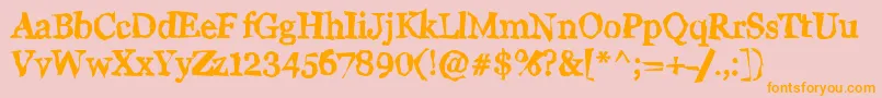 WigglyN Font – Orange Fonts on Pink Background