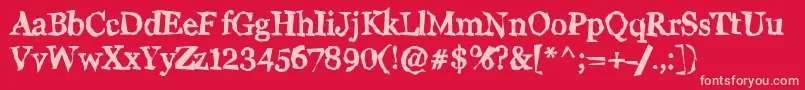 WigglyN Font – Pink Fonts on Red Background