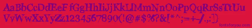 WigglyN Font – Purple Fonts on Red Background