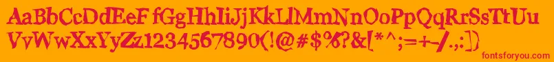 WigglyN Font – Red Fonts on Orange Background