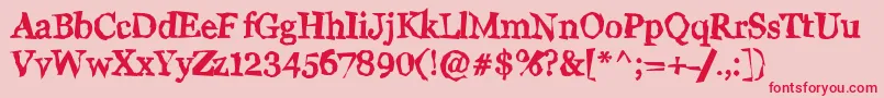 WigglyN Font – Red Fonts on Pink Background