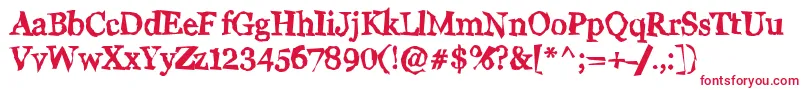 WigglyN-Schriftart – Rote Schriften auf weißem Hintergrund