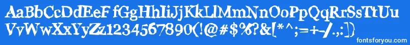 WigglyN Font – White Fonts on Blue Background