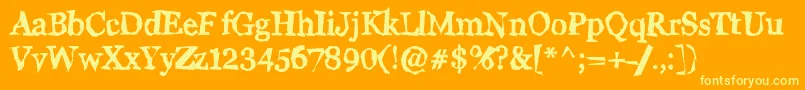 WigglyN Font – Yellow Fonts on Orange Background