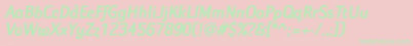 IdealgothicBolditalic Font – Green Fonts on Pink Background