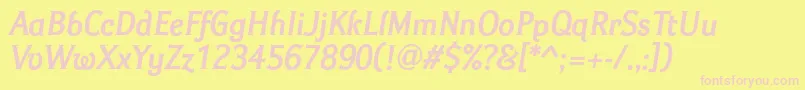 IdealgothicBolditalic Font – Pink Fonts on Yellow Background