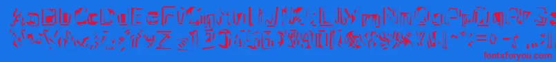 Nexerchist Font – Red Fonts on Blue Background