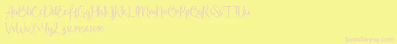 Firdaus Font – Pink Fonts on Yellow Background