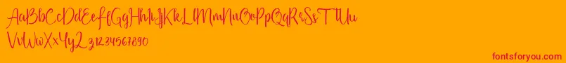 Firdaus Font – Red Fonts on Orange Background