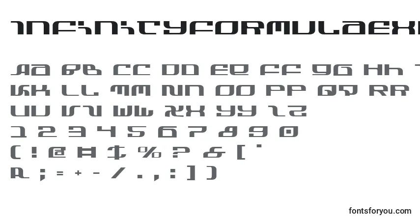 A fonte InfinityFormulaExpanded – alfabeto, números, caracteres especiais