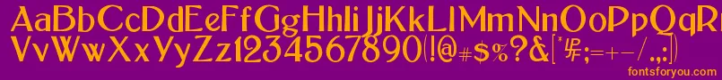 BoltonSans-Schriftart – Orangefarbene Schriften auf violettem Hintergrund