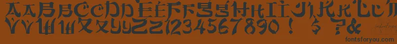 フォントSumdumgo – 黒い文字が茶色の背景にあります