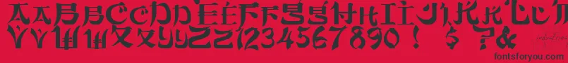 フォントSumdumgo – 赤い背景に黒い文字