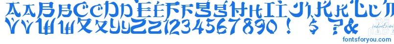 フォントSumdumgo – 白い背景に青い文字