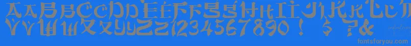 フォントSumdumgo – 青い背景に灰色の文字