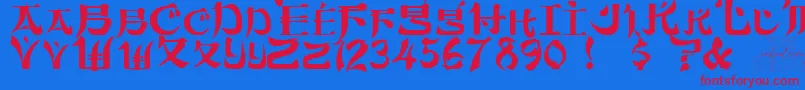 Sumdumgo Font – Red Fonts on Blue Background