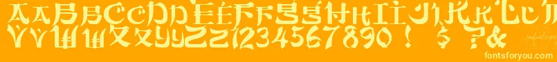 Sumdumgo Font – Yellow Fonts on Orange Background