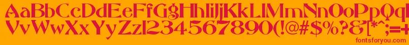 フォントChiapas – オレンジの背景に赤い文字