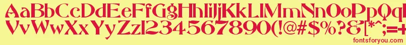 Chiapas-Schriftart – Rote Schriften auf gelbem Hintergrund