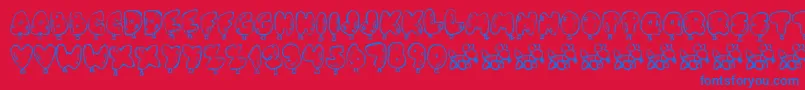 Weitere Informationen zur Balloney-Schriftart Balloney-Schriftart – Blaue Schriften auf rotem Hintergrund