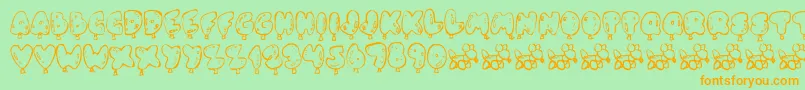 Balloney Font – Orange Fonts on Green Background