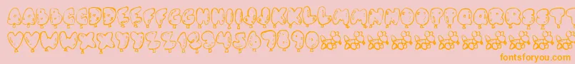Więcej informacji o czcionce Balloney Czcionka Balloney – pomarańczowe czcionki na różowym tle