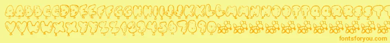 Balloney Font – Orange Fonts on Yellow Background