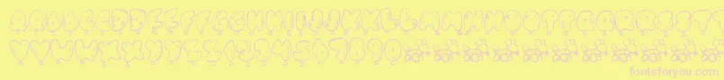 Balloney-Schriftart – Rosa Schriften auf gelbem Hintergrund