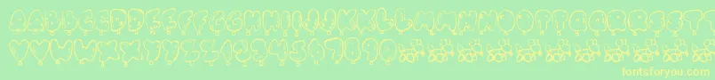 Więcej informacji o czcionce Balloney Czcionka Balloney – żółte czcionki na zielonym tle