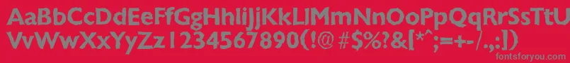 フォントChantillyrandomBold – 赤い背景に灰色の文字