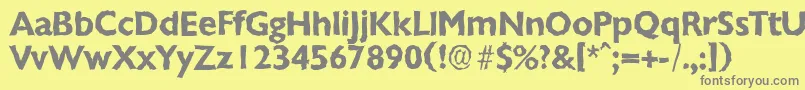 フォントChantillyrandomBold – 黄色の背景に灰色の文字