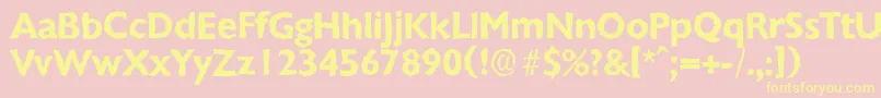 Police ChantillyrandomBold – polices jaunes sur fond rose
