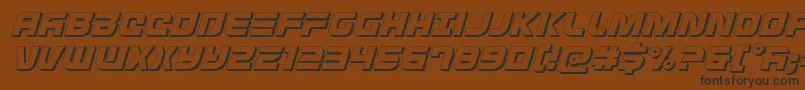 Defconzero3Dital-Schriftart – Schwarze Schriften auf braunem Hintergrund