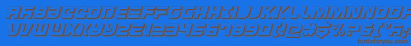 Defconzero3Dital Font – Brown Fonts on Blue Background