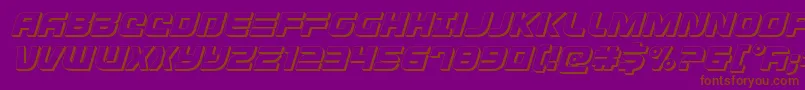 Defconzero3Dital Font – Brown Fonts on Purple Background