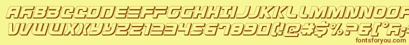 Defconzero3Dital Font – Brown Fonts on Yellow Background