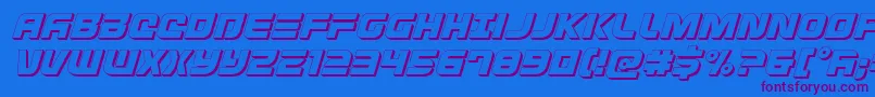 Defconzero3Dital Font – Purple Fonts on Blue Background