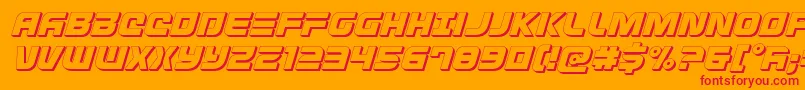 フォントDefconzero3Dital – オレンジの背景に赤い文字