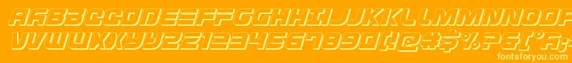 Defconzero3Dital Font – Yellow Fonts on Orange Background