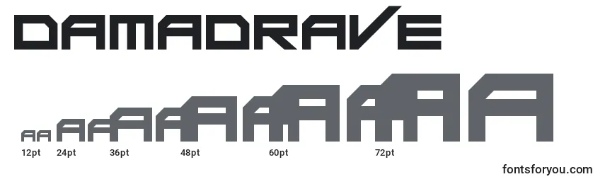 DaMadRave Font Sizes