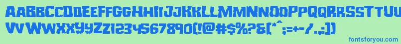 Monsterhunterexpand-Schriftart – Blaue Schriften auf grünem Hintergrund