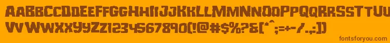 Monsterhunterexpand-Schriftart – Braune Schriften auf orangefarbenem Hintergrund