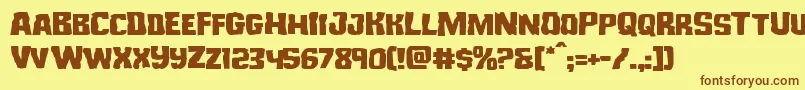 Monsterhunterexpand Font – Brown Fonts on Yellow Background